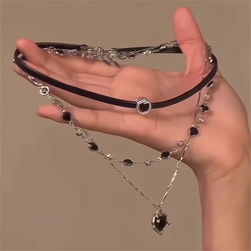 Women'S Gothic Formal Wear - สร้อยคอรูปหัวใจแบบกอธิค ดีไซน์หลายชั้น สวยงาม เหมาะสำหรับผู้หญิง สวมใส่ได้ทุกวันและในโอกาสทางการ ใช้ได้ตลอดทั้งปี