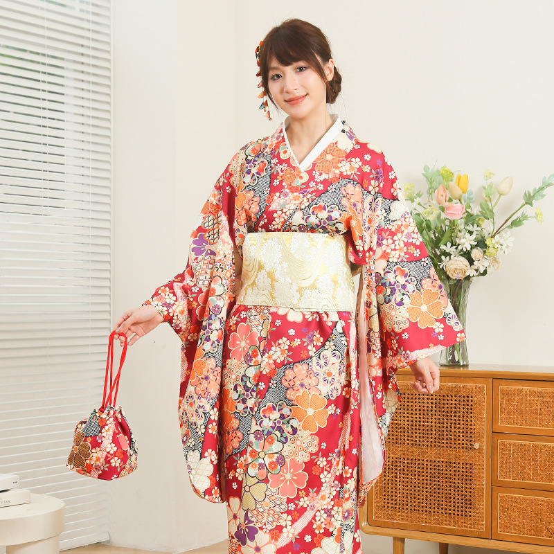 Japanese Women Formal Wear - ชุดกิโมโนญี่ปุ่นสำหรับผู้หญิง รุ่นปรับปรุงใหม่ ชุดลำลอง ความยาว 140 ซม.