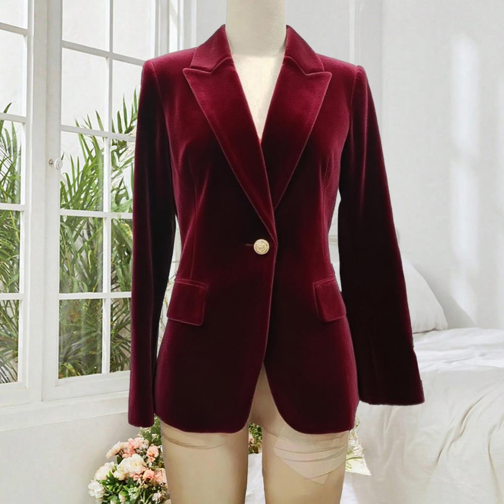 Large Women'S Formal Wear - เสื้อเบลเซอร์กำมะหยี่ขนาดใหญ่สำหรับผู้หญิง ปกแหลม ชุดทักซิโด้สำหรับงานพรอม ชุดทำงาน ชุดสำหรับแขกในงานแต่งงาน ทรงเข้ารูป