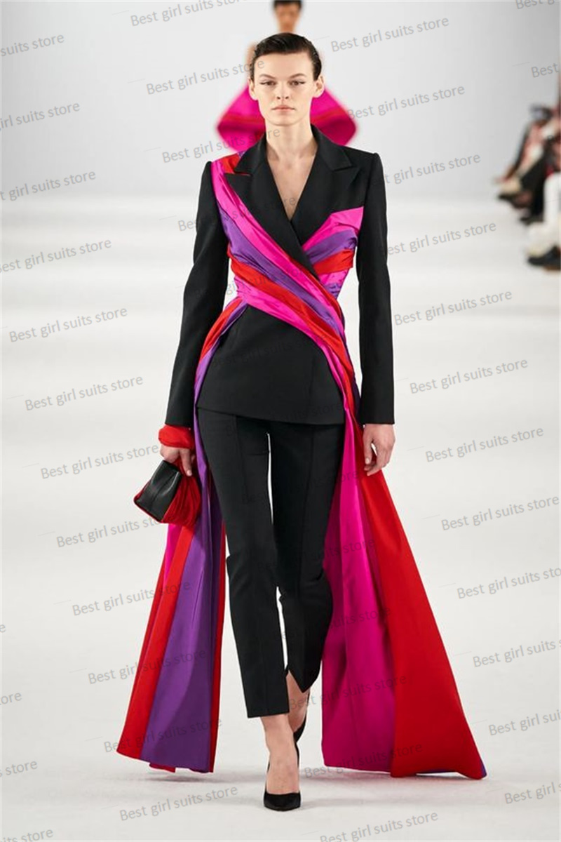 Women'S Formal Wear For A Wedding Guest - ชุดสูทเบลเซอร์ + กางเกง2ชิ้นสำหรับผู้หญิงชุดงานพรอมสำหรับแขกสำหรับงานแต่งงานแบบเป็นทางการพร้อมสายรัดหลากสีเสื้อโค้ทแจ็คเก็ตตามสั่ง