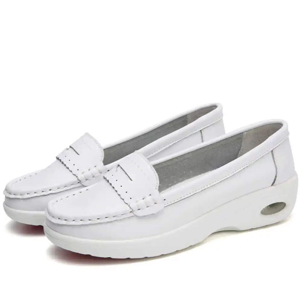 หนา Slipon สีขาว Trainers สําห - Elderly Women Formal Wear บทวิจารณ์และราคา