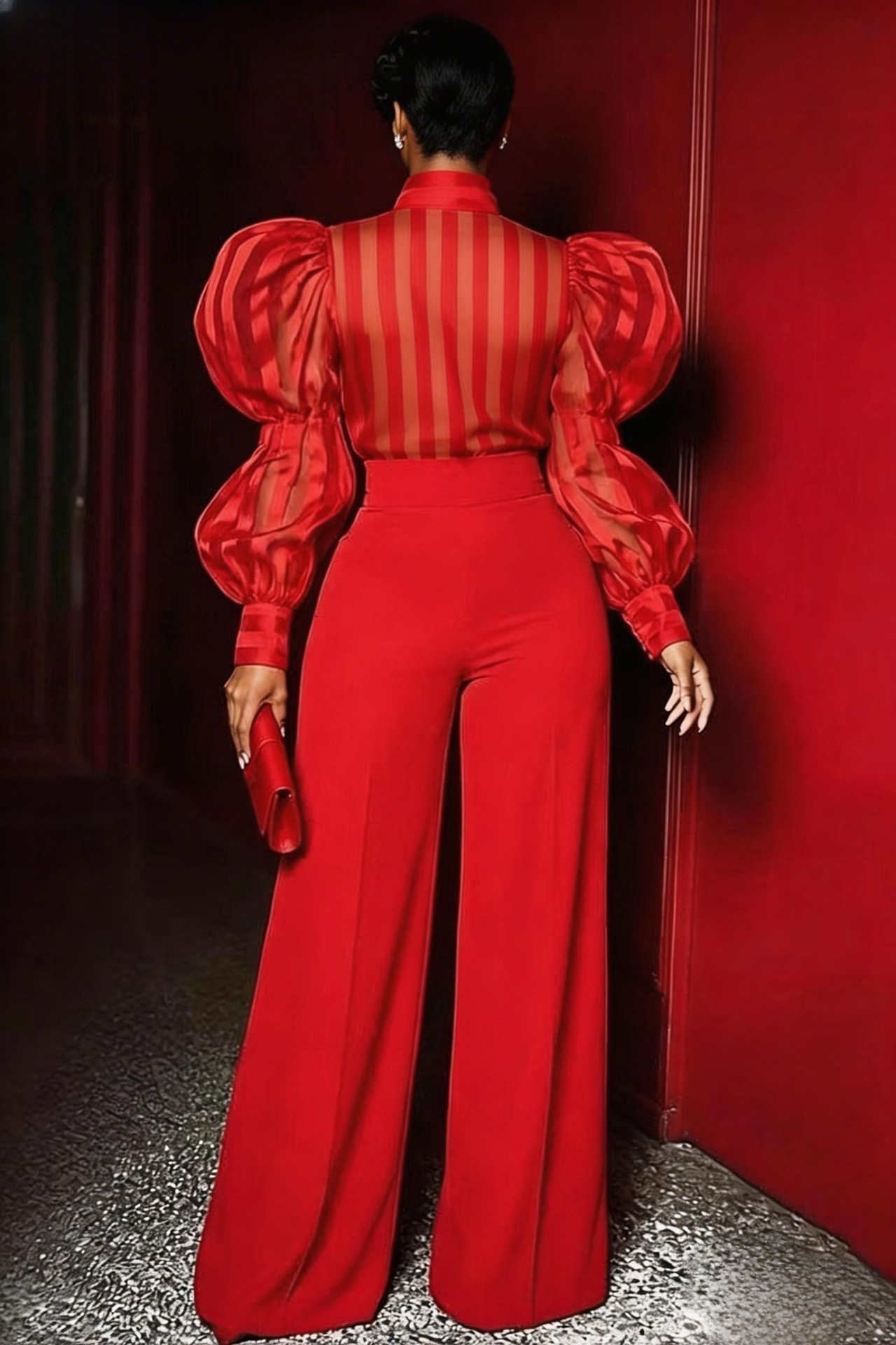 กางเกงขายาวทรงตรงขาบาน เอวสูง  - Women'S Formal Wear With Pants บทวิจารณ์และราคา