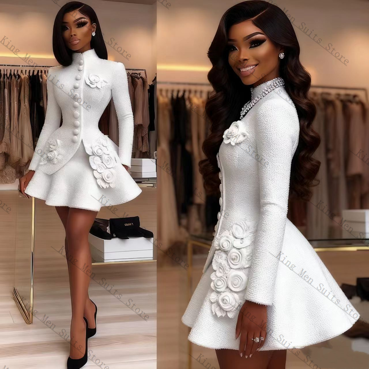 ชุดสูทผู้หญิงสีขาวหรูหรา 2 ชิ้ - Women'S Formal Wear For A Wedding Guest บทวิจารณ์และราคา