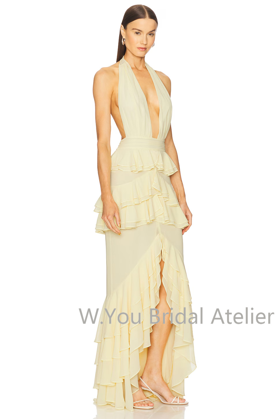 ชุดราตรีคอวีลึกแบบผูกคอ ผ่าหน้ - Women'S Formal Wear For A Wedding Guest บทวิจารณ์และราคา