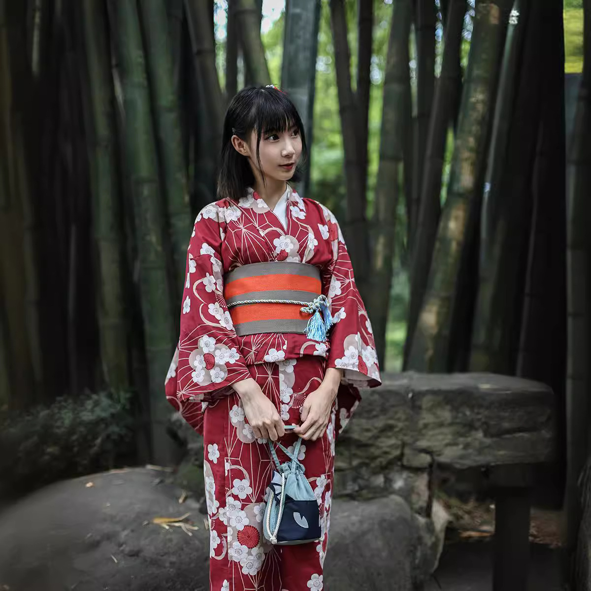 ชุดยูกาตะสีแดงแบบญี่ปุ่นสำหรับ - Japanese Women Formal Wear บทวิจารณ์และราคา