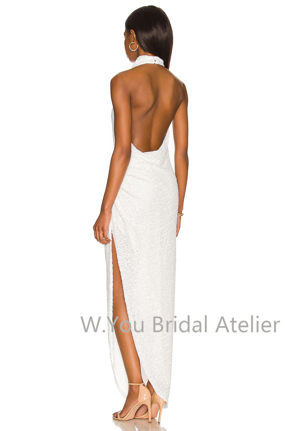 ชุดราตรีคอ halter สีขาวประดับเ - Women'S Formal Wear For A Wedding Guest บทวิจารณ์และราคา