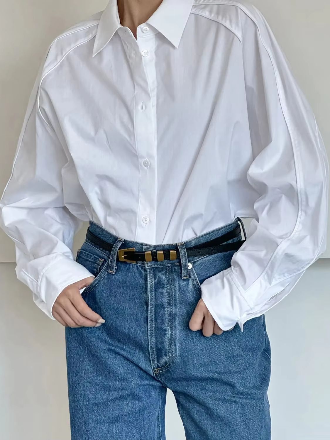 เข็มขัดหนังผู้หญิงทรงสลิม สไตล - Women Formal Wear With Jeans บทวิจารณ์และราคา