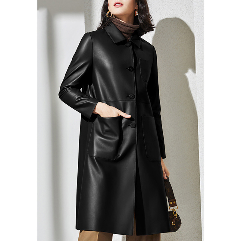 เสื้อโค้ทหนังแท้ทรงเทรนช์โค้ทส - Large Women'S Formal Wear บทวิจารณ์และราคา