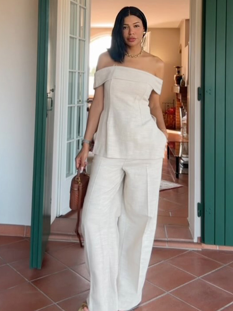 ชุดเซ็ต 2 ชิ้น เสื้อครอปคอเฉีย - Women'S Formal Wear With Pants บทวิจารณ์และราคา