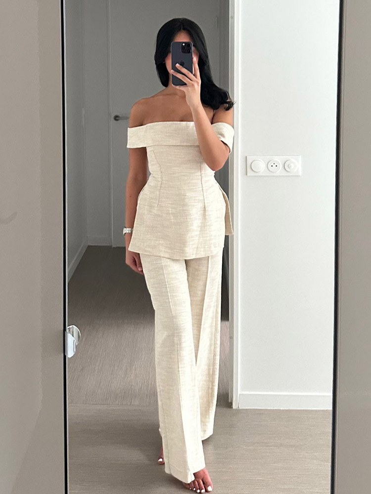 ชุดเซ็ต 2 ชิ้น เสื้อครอปคอเฉีย - Women'S Formal Wear With Pants บทวิจารณ์และราคา
