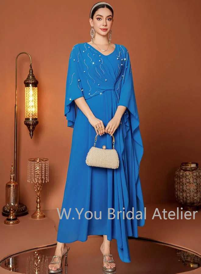 ชุดราตรีหรูหรา คอวี แขนเสื้อคล - Women'S Formal Wear For A Wedding Guest บทวิจารณ์และราคา